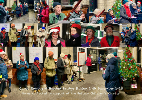 A montage of the Carol singing